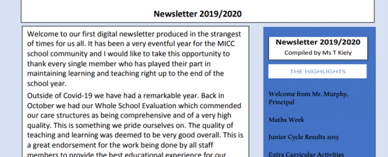 MICC Newsletter 2019-2020